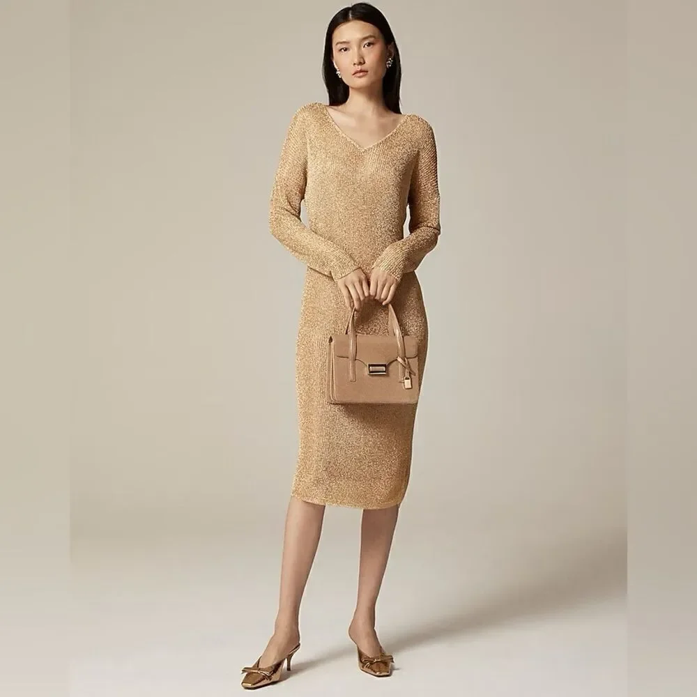 NWT J CREW Collection sheer metallic sweater-dress